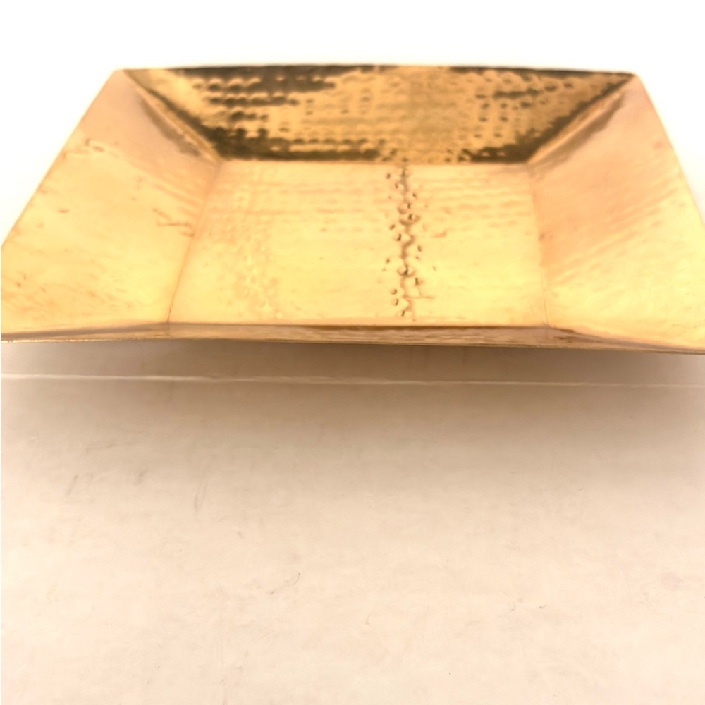 Pottery Barn Gold Hammered Square Tray - Picture 2 of 5